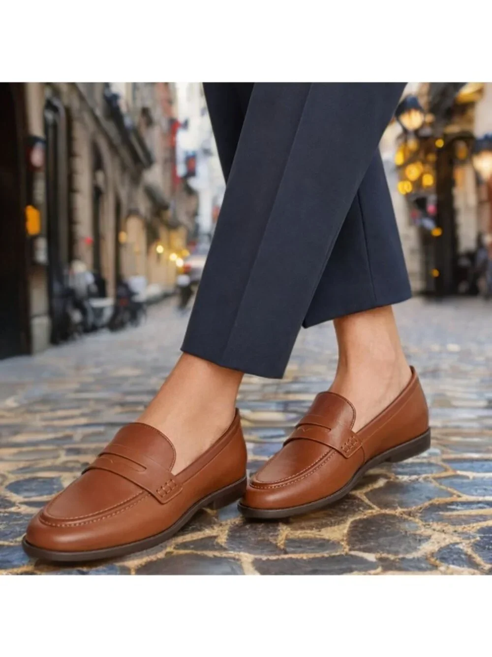 LOFT Brown Penny Loafers Slip On Flats Classic Preppy Business Casual Shoes Sz 8
